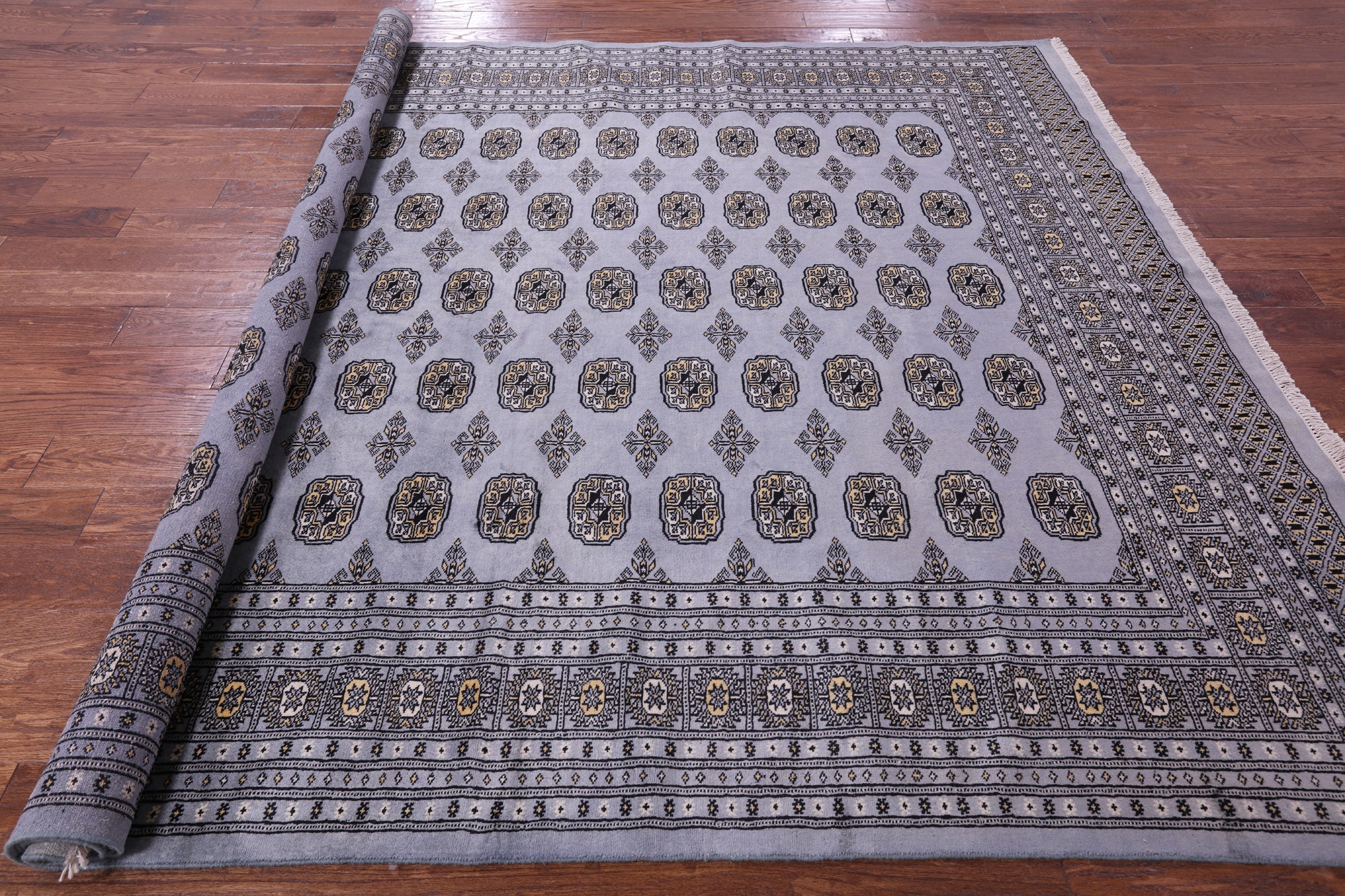 Bokhara Hand Knotted Wool Rug - 8' 0" X 9' 8" - Golden Nile