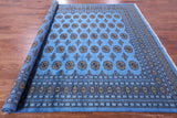 Blue Bokhara Hand Knotted Wool Rug - 8' 0" X 9' 10" - Golden Nile