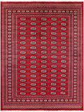 Red Bokhara Hand Knotted Wool Rug - 8' 2" X 10' 4" - Golden Nile