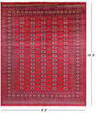 Red Bokhara Hand Knotted Wool Rug - 8' 2" X 10' 3"