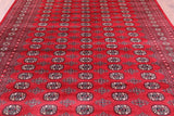 Red Bokhara Hand Knotted Wool Rug - 8' 2" X 10' 3" - Golden Nile