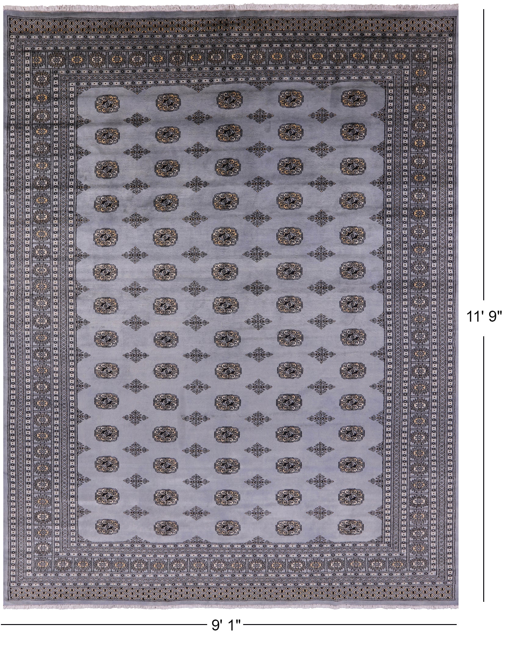 Bokhara Handmade Wool Rug - 9' 1" X 11' 9" - Golden Nile