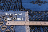 Blue Bokhara Handmade Wool Rug - 9' 3" X 12' 0" - Golden Nile