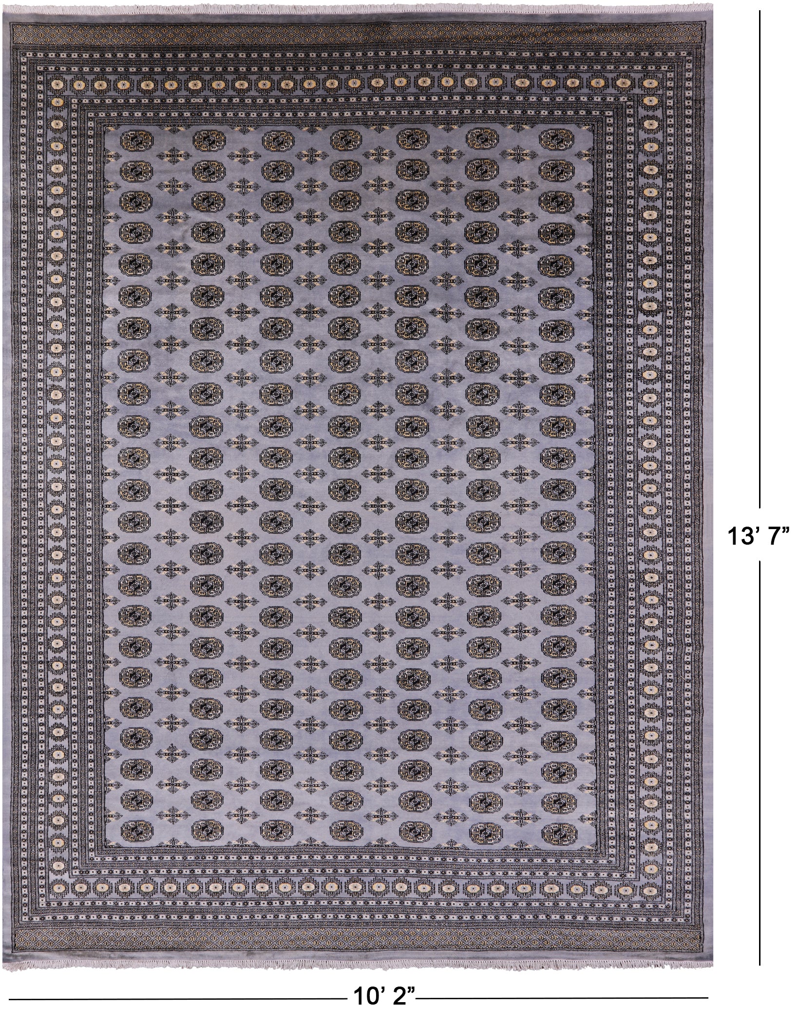 Bokhara Hand Knotted Wool Rug - 10' 2" X 13' 7" - Golden Nile