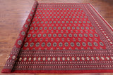 Red Bokhara Hand Knotted Wool Rug - 10' 2" X 13' 6" - Golden Nile