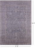 Grey Turkish Oushak Hand Knotted Wool Rug - 9' 10" X 13' 7" - Golden Nile