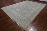 Grey Turkish Oushak Hand Knotted Wool Rug - 9' 10" X 13' 7"
