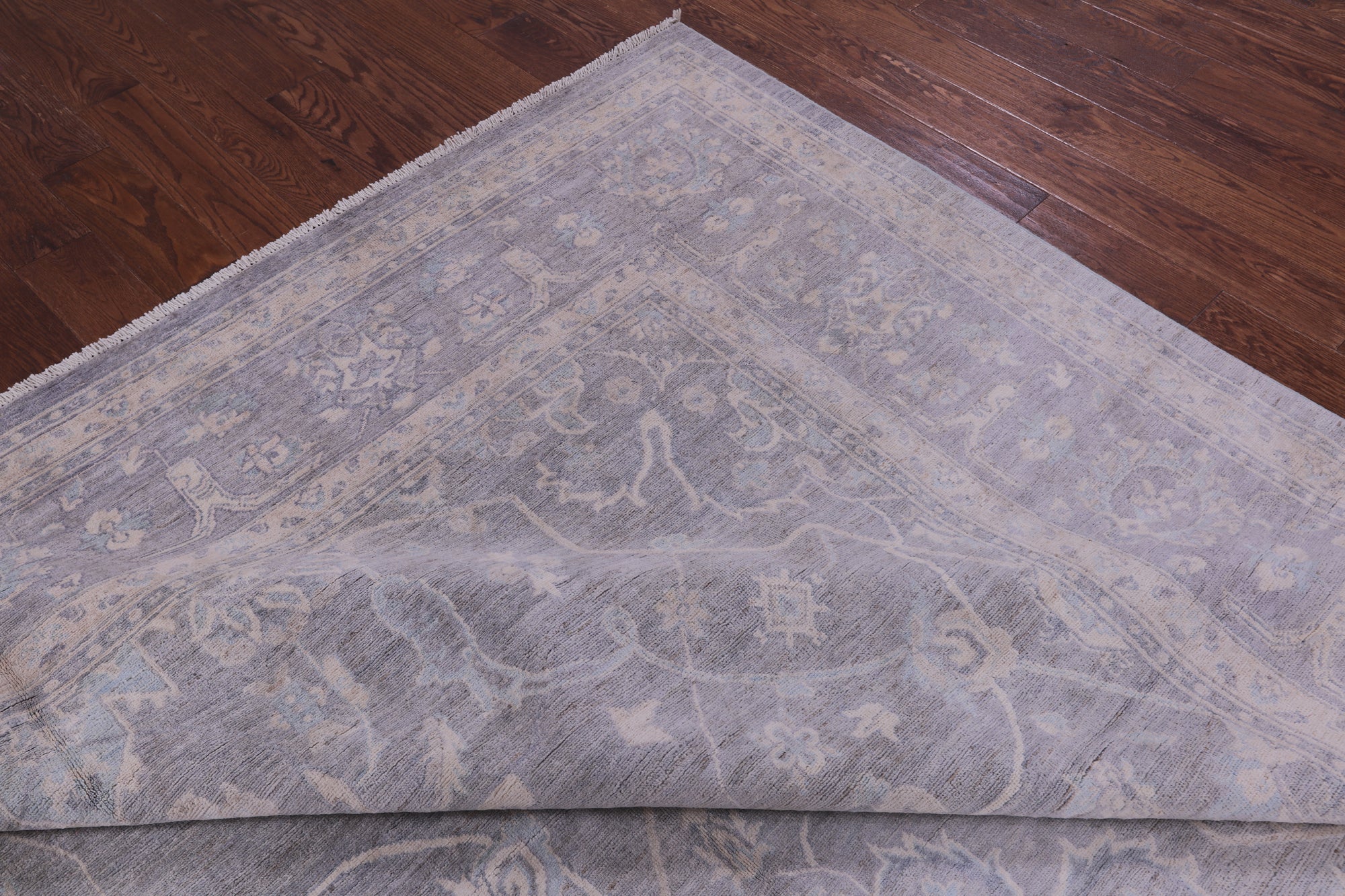 Grey Turkish Oushak Hand Knotted Wool Rug - 9' 10" X 13' 7" - Golden Nile