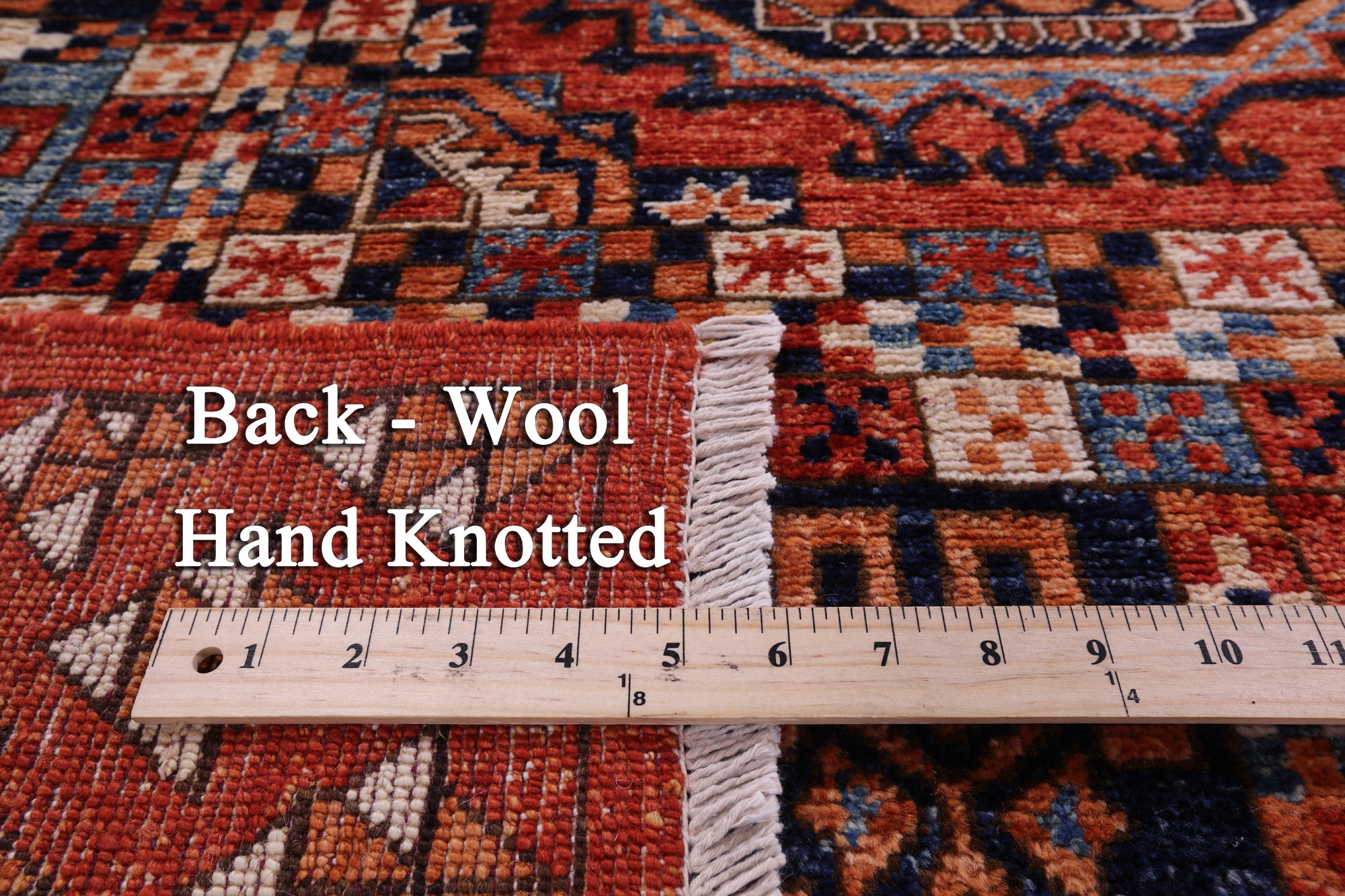 Red Turkmen Ersari Hand Knotted Wool Rug - 8' 1" X 10' 7" - Golden Nile