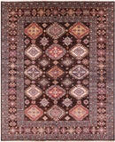 Brown Super Kazak Hand Knotted Wool Rug - 8' 2" X 10' 0" - Golden Nile