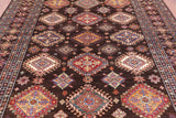 Brown Super Kazak Hand Knotted Wool Rug - 8' 2" X 10' 0" - Golden Nile