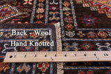 Brown Super Kazak Hand Knotted Wool Rug - 8' 2" X 10' 0" - Golden Nile