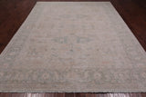 Ivory Turkish Oushak Hand Knotted Wool Rug - 7' 10" X 10' 1"
