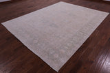 Ivory Turkish Oushak Hand Knotted Wool Rug - 7' 10" X 10' 1" - Golden Nile