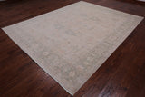 Ivory Turkish Oushak Hand Knotted Wool Rug - 7' 10" X 10' 1"