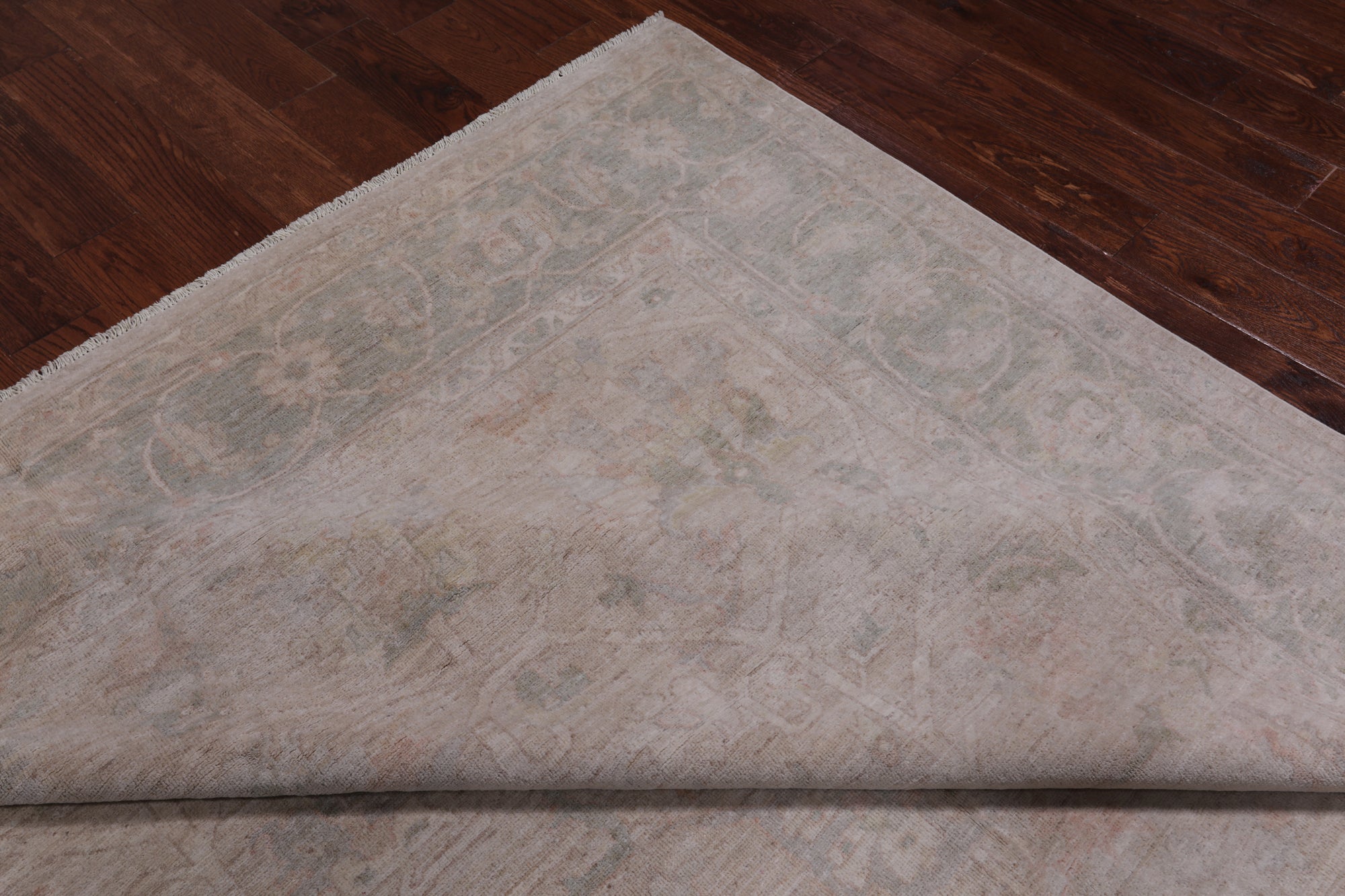 Ivory Turkish Oushak Hand Knotted Wool Rug - 7' 10" X 10' 1"