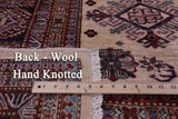 Ivory Super Kazak Hand Knotted Wool Rug - 7' 11" X 9' 8" - Golden Nile