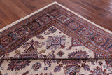 Ivory Super Kazak Hand Knotted Wool Rug - 7' 11" X 9' 8" - Golden Nile