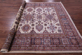 Ivory Super Kazak Hand Knotted Wool Rug - 7' 11" X 9' 8" - Golden Nile