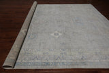 Grey Turkish Oushak Hand Knotted Wool Rug - 9' 9" X 14' 3"