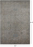 Grey Turkish Oushak Hand Knotted Wool Rug - 9' 9" X 14' 3"