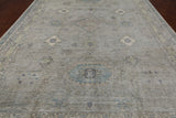 Grey Turkish Oushak Hand Knotted Wool Rug - 9' 9" X 14' 3"