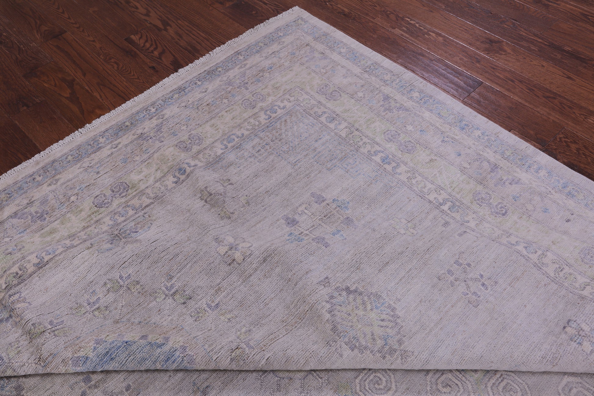 Grey Turkish Oushak Hand Knotted Wool Rug - 9' 9" X 14' 3" - Golden Nile