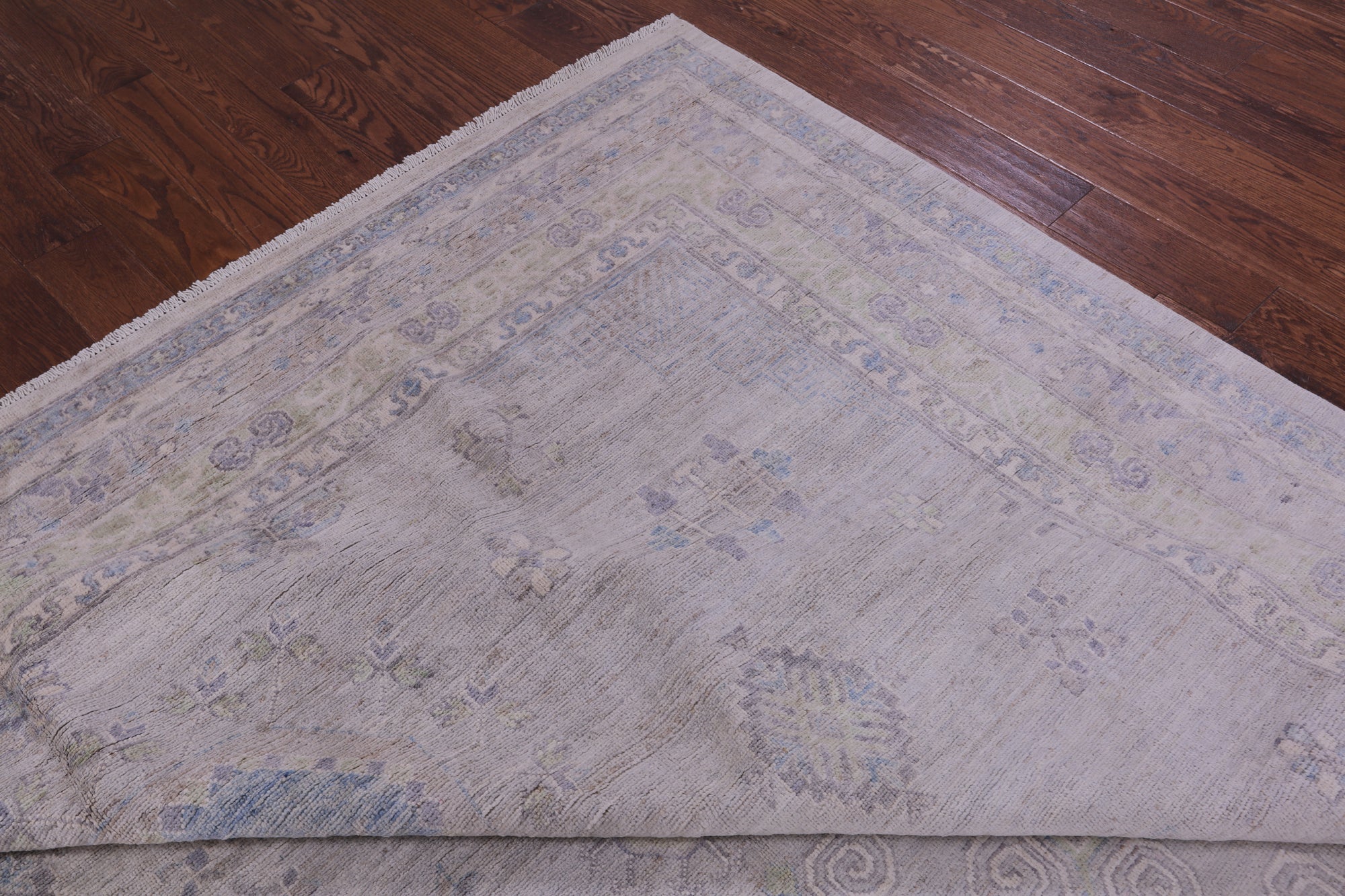 Grey Turkish Oushak Hand Knotted Wool Rug - 9' 9" X 14' 3" - Golden Nile