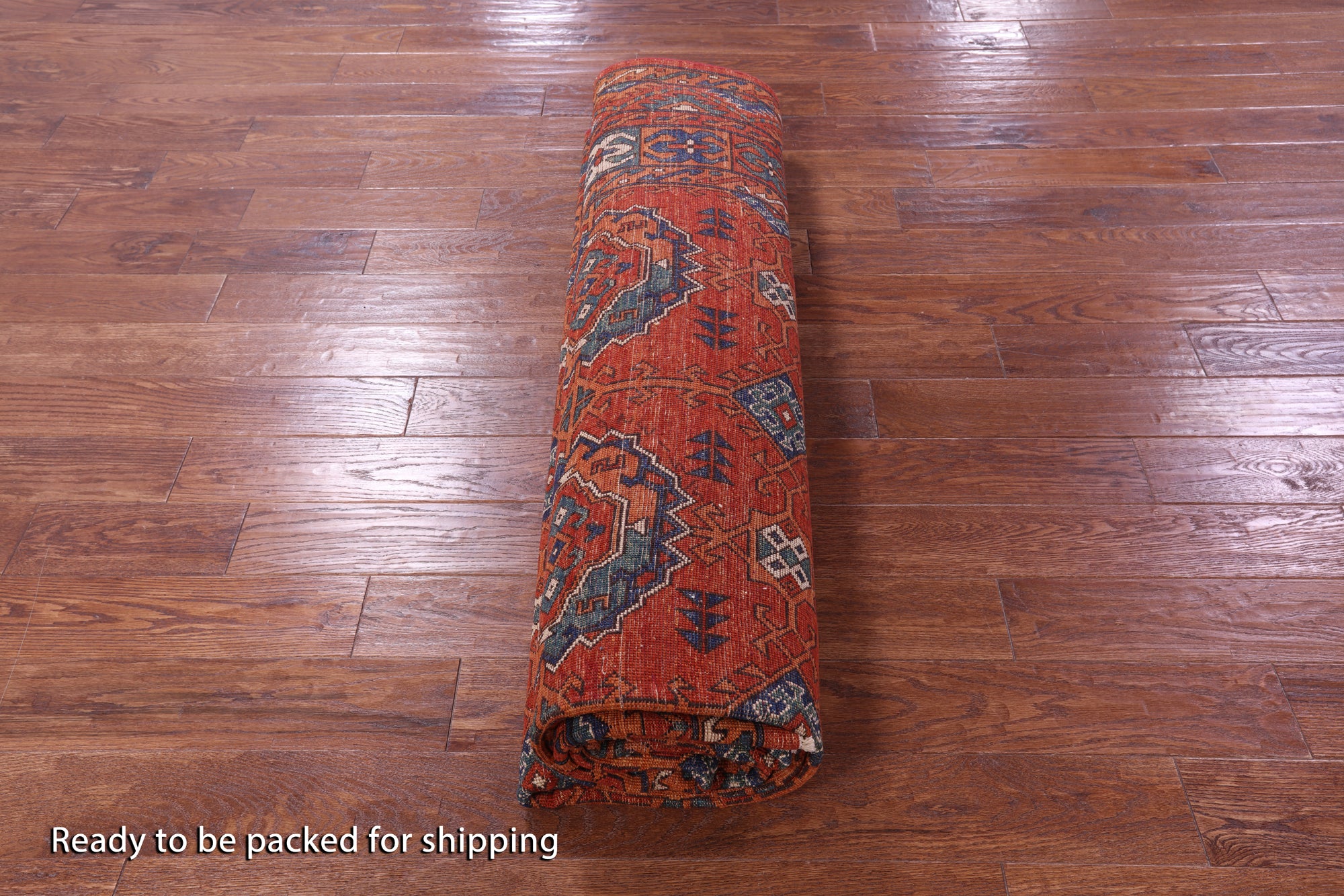 Red Turkmen Ersari Hand Knotted Wool Rug - 8' 11" X 12' 1" - Golden Nile