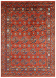 Red Turkmen Ersari Hand Knotted Wool Rug - 8' 11" X 12' 1" - Golden Nile