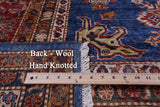 Blue Super Kazak Hand Knotted Wool Rug - 8' 11" X 12' 0" - Golden Nile