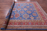 Blue Super Kazak Hand Knotted Wool Rug - 8' 11" X 12' 0" - Golden Nile