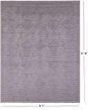 Ivory Turkish Oushak Hand Knotted Wool Rug - 9' 1" X 11' 9" - Golden Nile