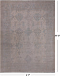 Ivory Turkish Oushak Hand Knotted Wool Rug - 9' 1" X 11' 9"