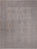 Ivory Turkish Oushak Hand Knotted Wool Rug - 9' 1" X 11' 9"