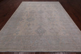Ivory Turkish Oushak Hand Knotted Wool Rug - 9' 1" X 11' 9"