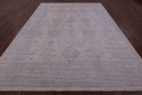 Ivory Turkish Oushak Hand Knotted Wool Rug - 9' 1" X 11' 9" - Golden Nile