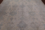 Ivory Turkish Oushak Hand Knotted Wool Rug - 9' 1" X 11' 9"