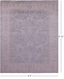 Silver Turkish Oushak Handmade Wool Rug - 8' 0" X 9' 10" - Golden Nile