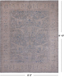 Silver Turkish Oushak Handmade Wool Rug - 8' 0" X 9' 10"