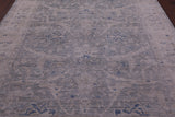 Silver Turkish Oushak Handmade Wool Rug - 8' 0" X 9' 10" - Golden Nile