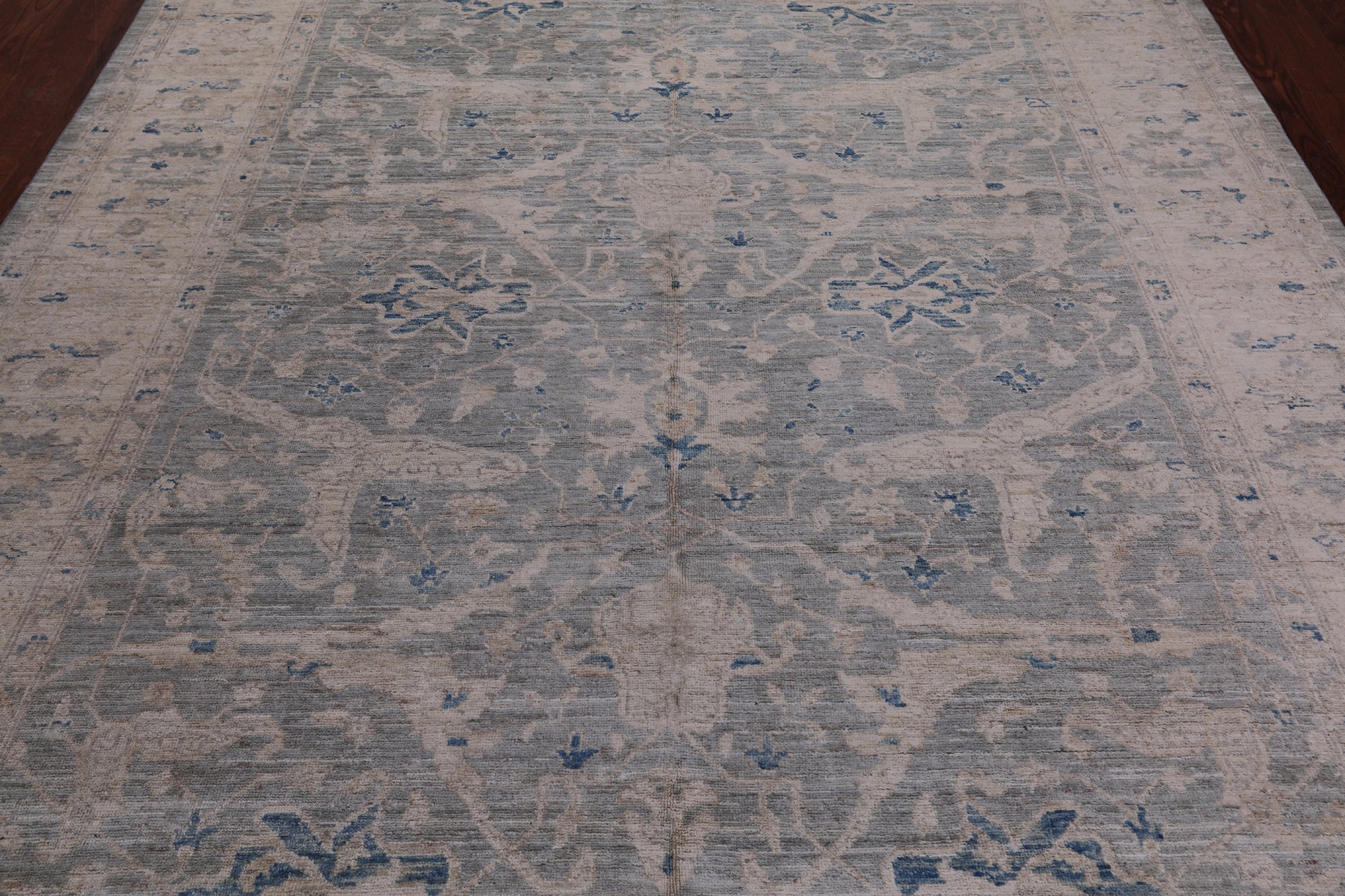 Silver Turkish Oushak Handmade Wool Rug - 8' 0" X 9' 10"