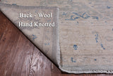 Silver Turkish Oushak Handmade Wool Rug - 8' 0" X 9' 10"