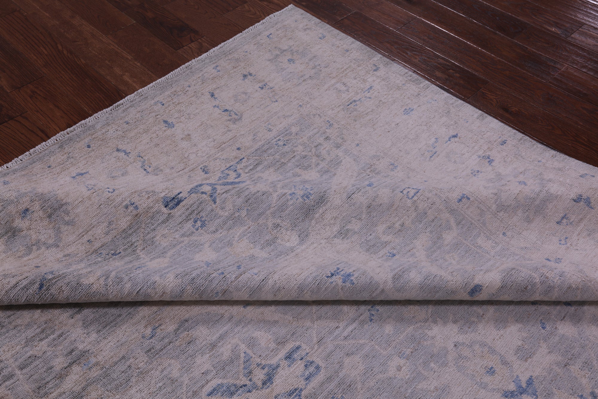 Silver Turkish Oushak Handmade Wool Rug - 8' 0" X 9' 10" - Golden Nile