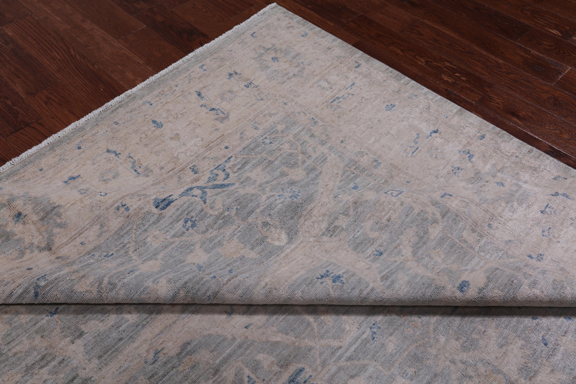 Silver Turkish Oushak Handmade Wool Rug - 8' 0" X 9' 10"