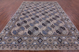 Grey Turkmen Ersari Hand Knotted Wool Rug - 9' 1" X 11' 9" - Golden Nile