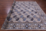 Grey Turkmen Ersari Hand Knotted Wool Rug - 9' 1" X 11' 9" - Golden Nile
