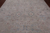 Ivory Turkish Oushak Handmade Wool Rug - 8' 11" X 11' 11"