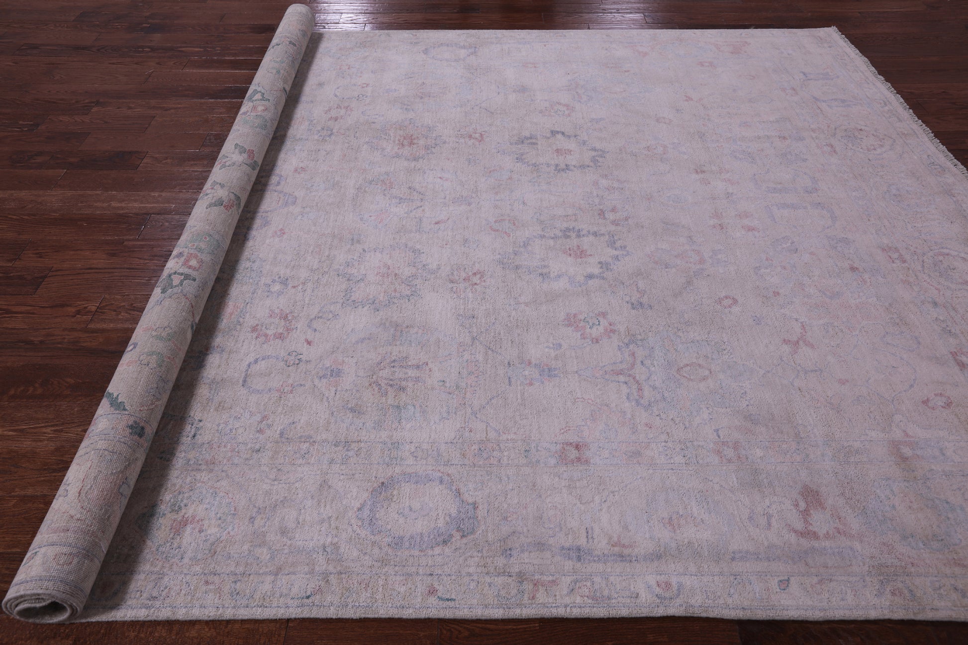 Ivory Turkish Oushak Handmade Wool Rug - 8' 11" X 11' 11" - Golden Nile