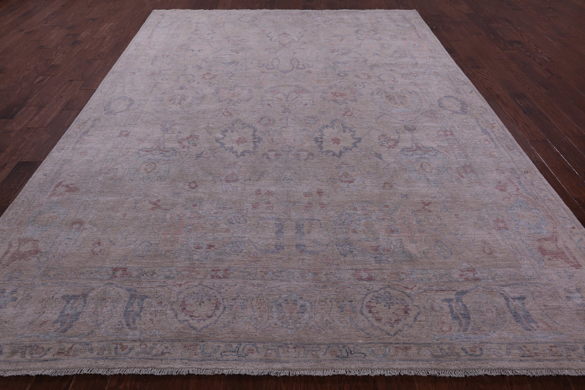 Ivory Turkish Oushak Handmade Wool Rug - 8' 11" X 11' 11" - Golden Nile